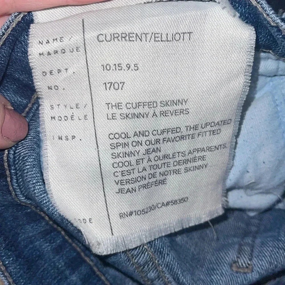 Current/Elliot The Cuffed Skinny Envy Jeans - size 25 - N - Picture 6 of 6